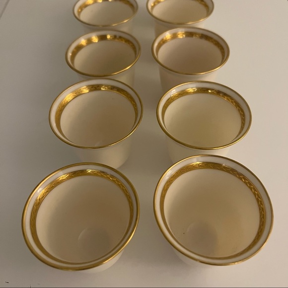 Lenox #88 Bell Shape Demitasse Liners- Set of 10. Cream with Gold Trim - Picture 2 of 12